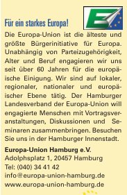 Selbstdarstellung der Europa-Union Hamburg aus dem Programmheft zur Europawoche 2013.